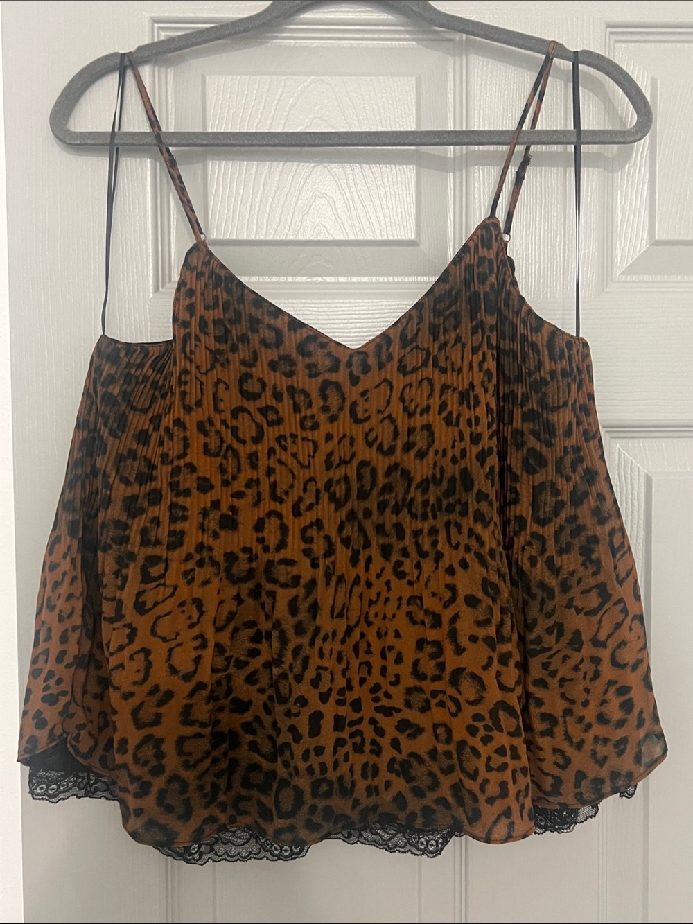 Zara Brown & Black Leopard-Print Spaghetti Strap Cami